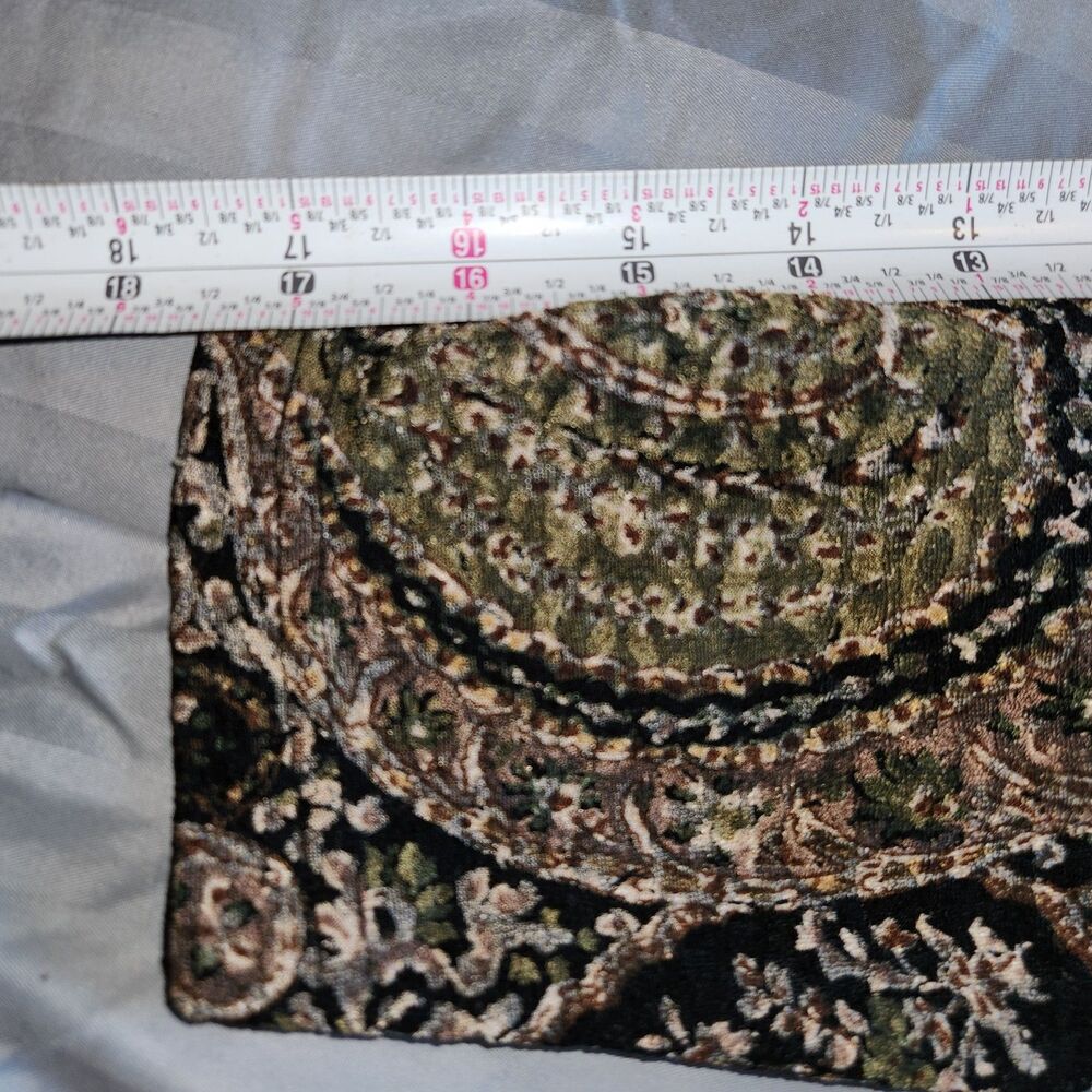 Coldwater Creek Black Green Brown Fleur Blouse Women M 3/4 Sleeve Shirt Polyeste - Picture 9 of 9